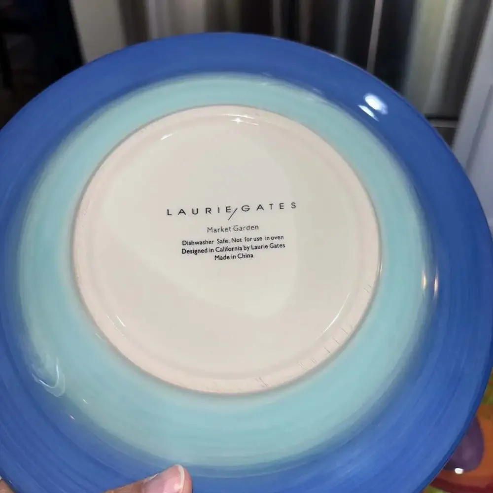 Laurie Gates Market Garden Set of 4 Assorted Vegetable Dinner Plates